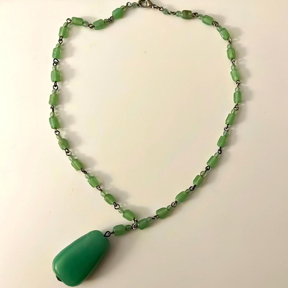 Beaded sea green necklace